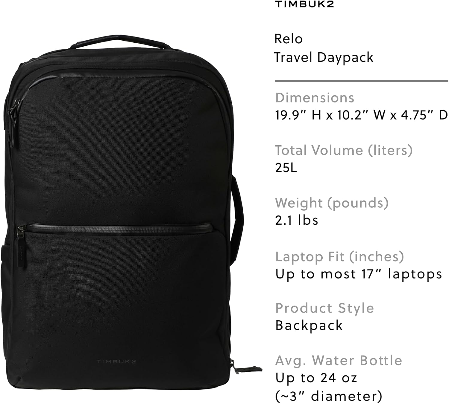 Timbuk2 Relo 25L Personal Item Backpack — Flight Approved Carry On
